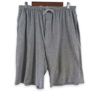Andrew Scott Men's L Drawstring Waist Casual Shorts Gray 100% Cotton Loungewear
